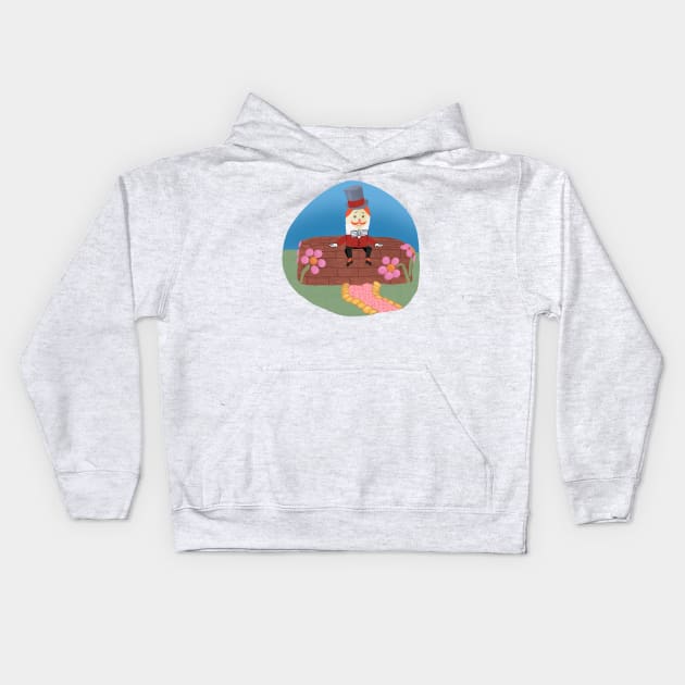 Humpty Dumpty Cake Kids Hoodie by rachaelthegreat